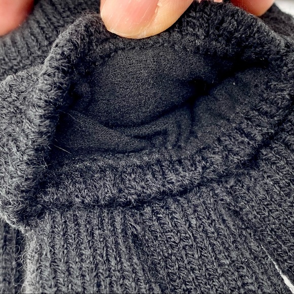 NWT Plush Fleece-Lined Texting Fingerless Mittens in Black, OS - Picture 10 of 15